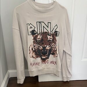 Anine bing Graphic Tiger Sweatshirt in Beige